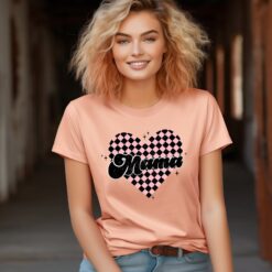 checkered mama shirt retro style for moms trendy mothers day tee cute mom life t shirt best mom ever apparel qozii