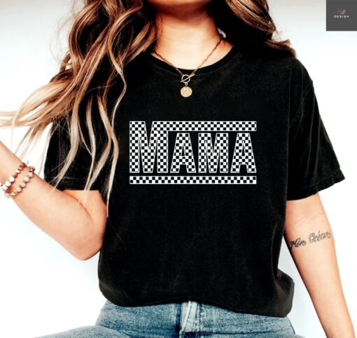 checkered mama shirt retro style for moms trendy mothers day tee cute mom t shirt perfect for everyday wear ayets