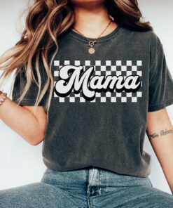 checkered mama shirt retro style mom life tee for mothers day birthday gifts funny new mom t shirt ir9oq