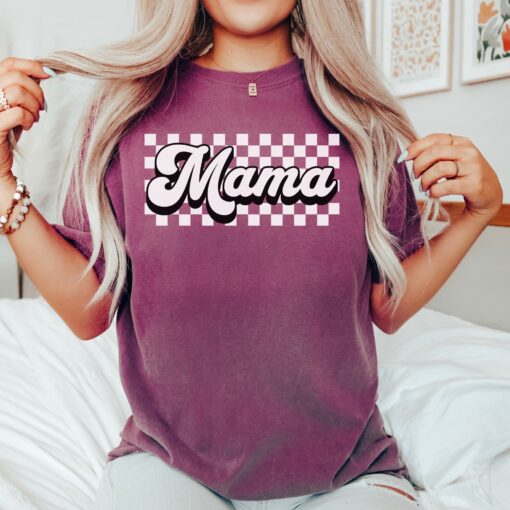 checkered mama shirt retro t shirt for moms mothers day gift cute mom life tee new mom birthday present 0agtm