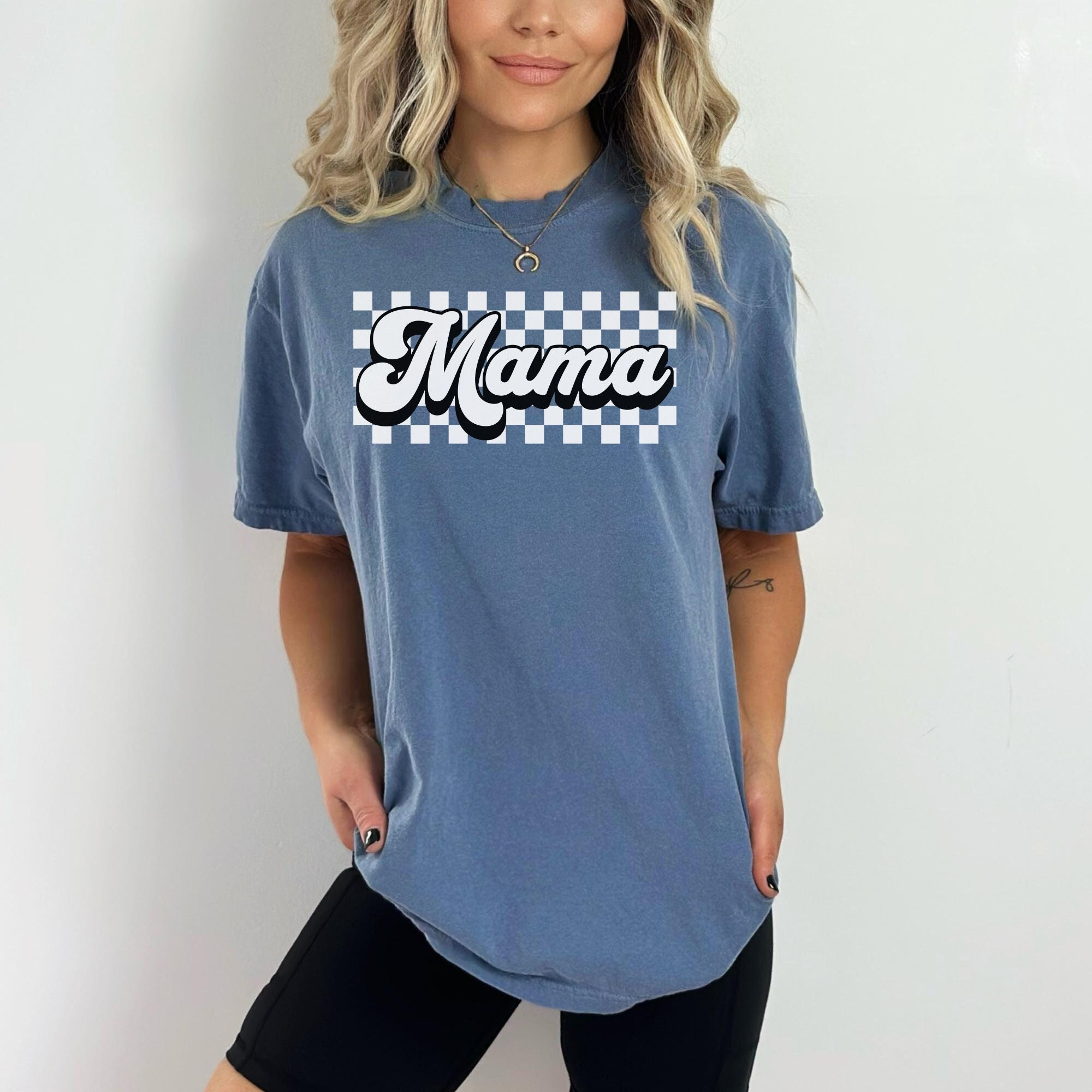 checkered mama shirt retro t shirt for moms mothers day gift cute mom life tee new mom birthday present l37bu