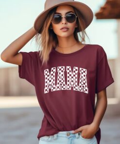 checkered retro mama shirt for mothers day cute mama tee and mama to be t shirt perfect for mom life hfd0p