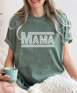 checkered retro mama shirt for varsity moms crewneck funny mom shirt ideal for mothers day gifts sgkym