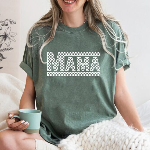 checkered retro mama shirt for varsity moms crewneck funny mom shirt ideal for mothers day gifts sgkym