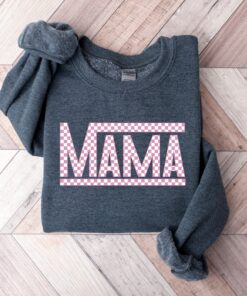 checkered retro mama sweatshirt and t shirt for mom life vintage pink mom shirt unique gift for mothers day and christmas 8tr6z