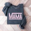 Checkered Retro Mama Sweatshirt and T-Shirt for Mom Life Vintage Pink Mom Shirt Unique Gift for Mothers Day and Christmas