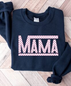 checkered retro mama sweatshirt and t shirt for mom life vintage pink mom shirt unique gift for mothers day and christmas kfufq