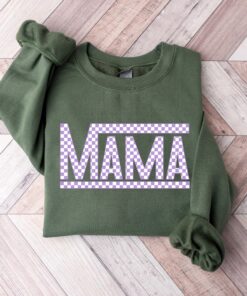 checkered retro mama sweatshirt and t shirt for mom life vintage style best mom ever gift for christmas fca83