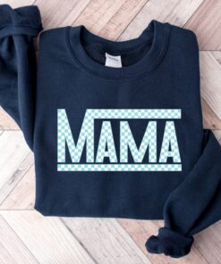 checkered retro mama sweatshirt and t shirt for mom life vintage style best mom ever gift idea axcwm