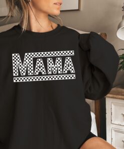 checkered retro mama sweatshirt for mom life best mom ever gift first mothers day unique vintage style vwjck