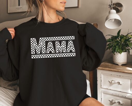 checkered retro mama sweatshirt for mom life best mom ever gift first mothers day unique vintage style vwjck