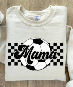 checkered soccer mama sweatshirt for soccer moms retro style perfect for soccer season and game days pw50d