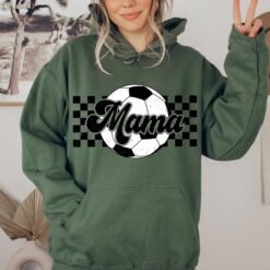 checkered soccer mom hoodie retro style for soccer season and game days comfortable soccer mama apparel uicjg
