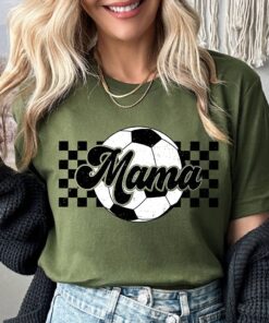 checkered soccer mom shirt retro design for soccer season game days cute soccer mama t shirt vopum