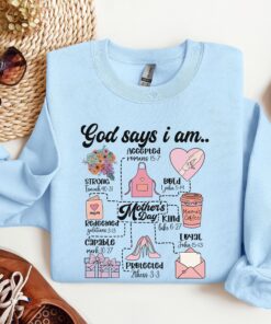 christian mama sweatshirt with bible verse god says i am shirt for moms christian quotes t shirt for motherhood sokvi