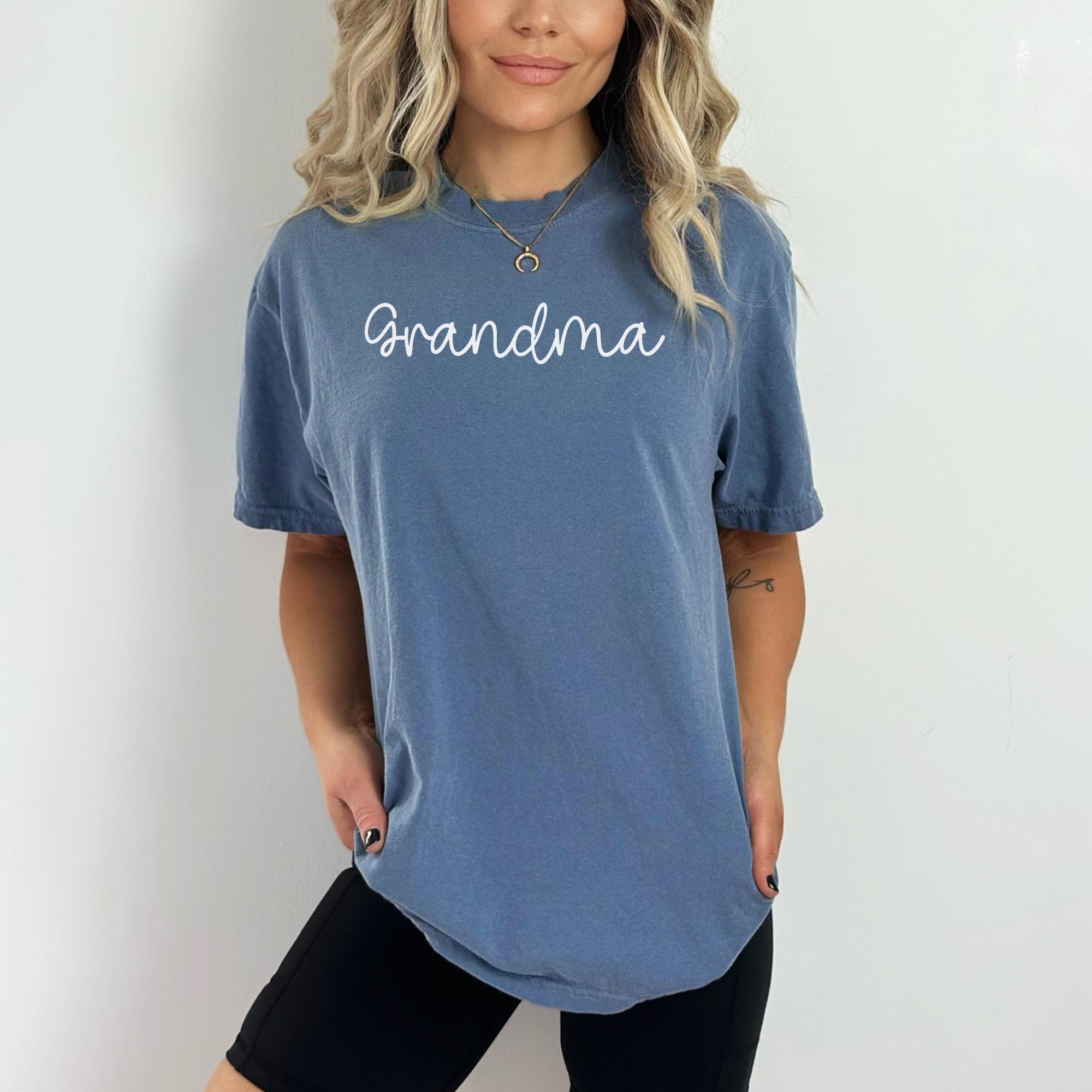 comfort colors grandma shirt for mothers day personalized nana gigi mimi granny tee pregnancy reveal gift