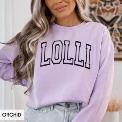 comfort colors lolli sweatshirt for new grandma mothers day gift baby announcement pregnancy reveal ymod7