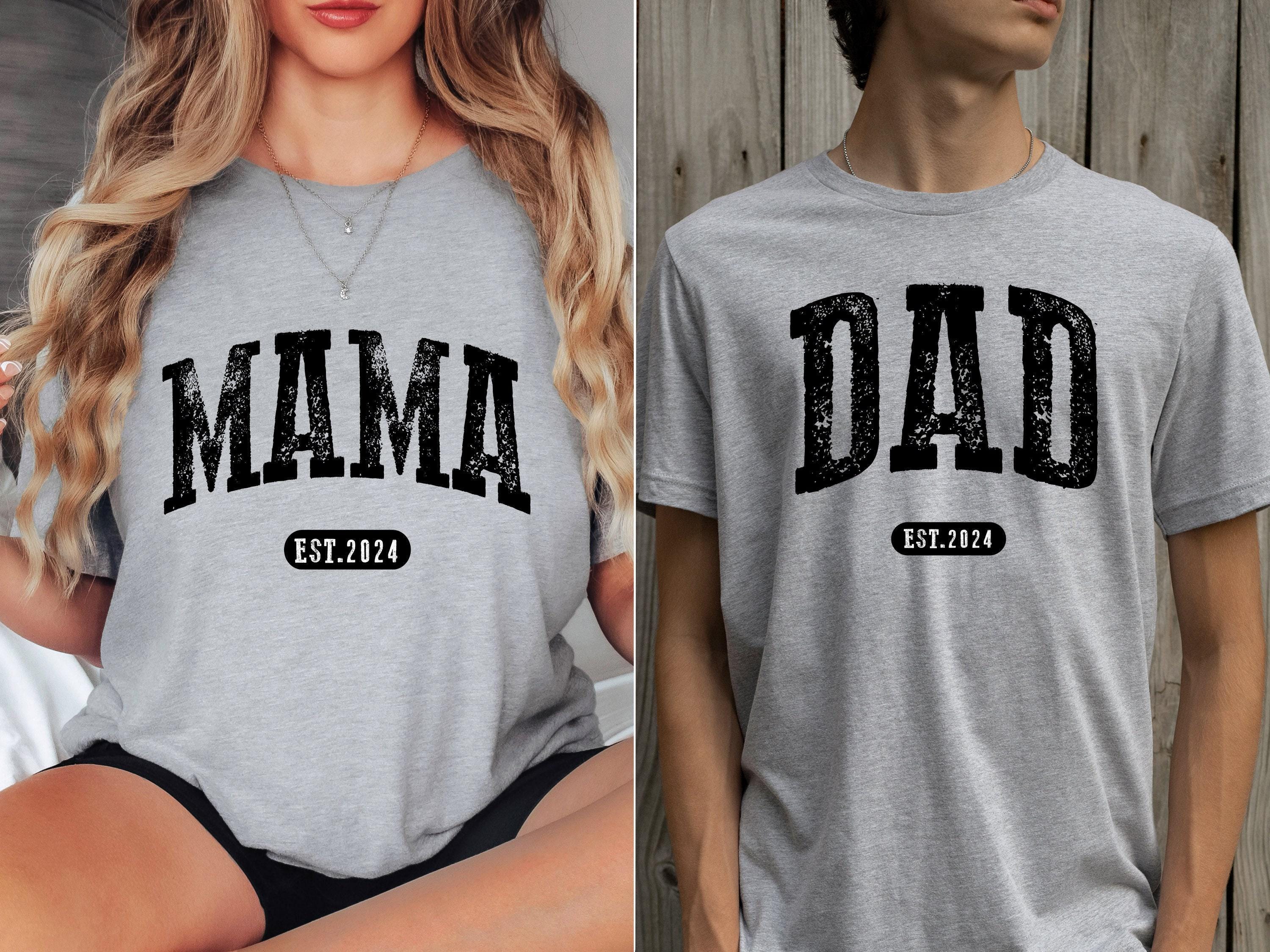 comfort colors mama and dad shirt for new parents pregnancy announcement mothers day gift mama to be dad to be kywit scaled