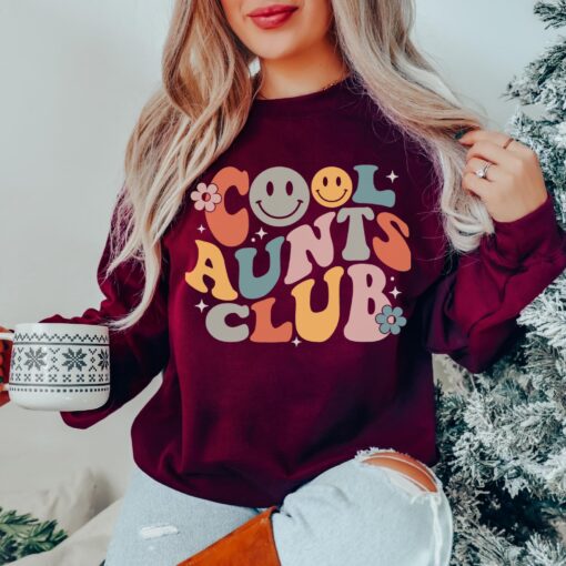 cool aunts club sweatshirt for aunt birthday pregnancy reveal and mothers day gifts unique auntie apparel