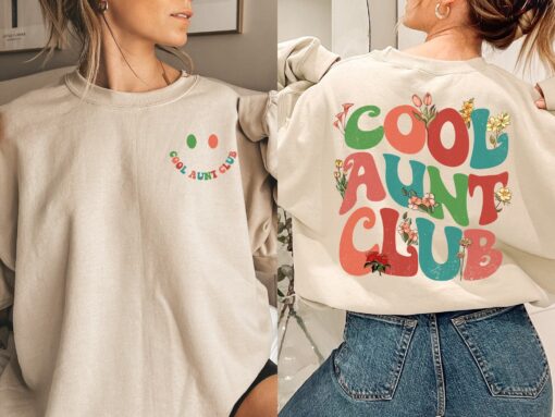 cool aunts club sweatshirt for new aunts valentines day gift sister gifts pregnancy reveal unique aunt shirt dmdsz