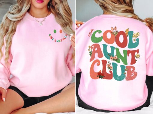 cool aunts club sweatshirt for new aunts valentines day gift sister gifts pregnancy reveal unique aunt shirt ppigq