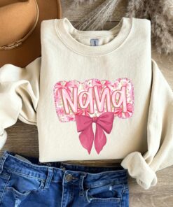 cool nana shirt with pink bow trendy aesthetic t shirt cute grandma shirt for pregnancy announcement best nana gift eqxwy