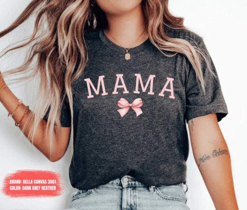 coquette bow mama shirt for expecting moms cute t shirt for baby shower and mothers day gifts miflv
