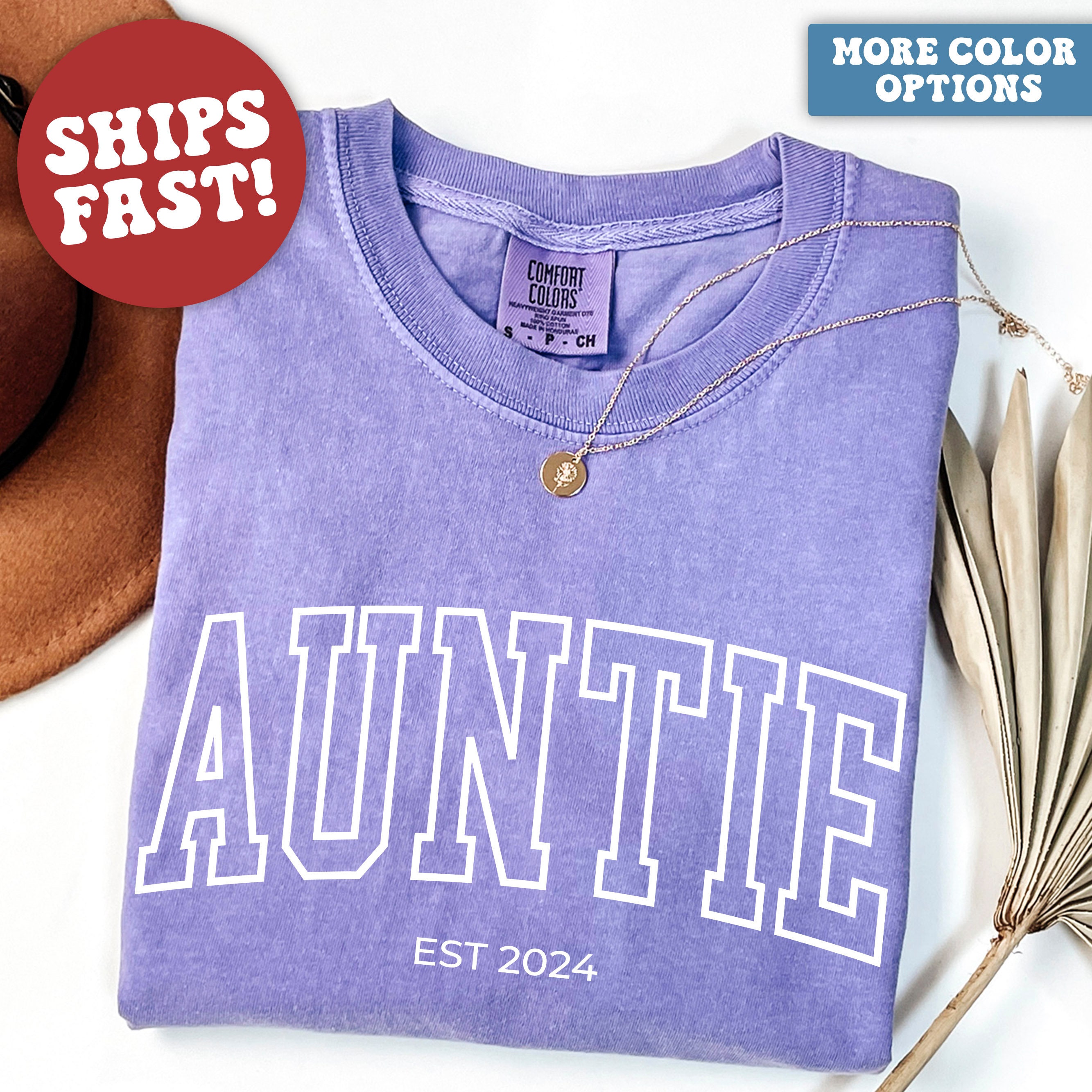 custom aunt shirt auntie established 2024 pregnancy announcement gift for new aunt funny aunt shirts elolz