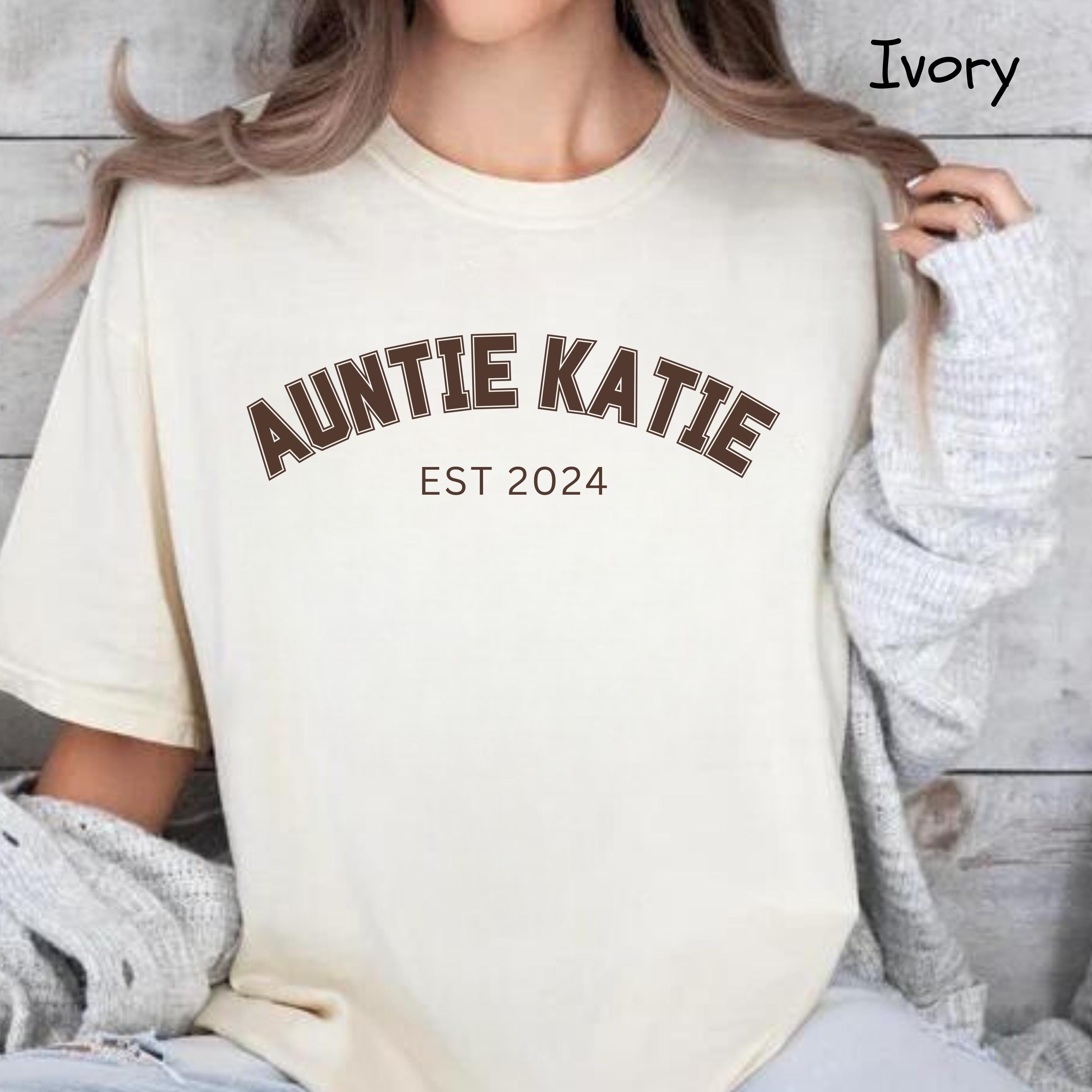 custom aunt shirt for pregnancy announcement personalized auntie name t shirt unique aunt reveal gift comfort colors dzza8 scaled