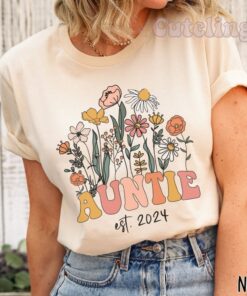 custom aunt shirt promoted to aunt 2024 pregnancy reveal gift best aunt ever plus size auntie est 2024 t shirt e5xpk