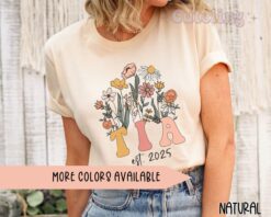 custom aunt shirt promoted to tia 2025 wildflowers tia est 2025 pregnancy reveal gift for new aunt 4b9ba