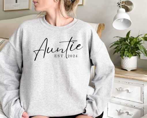 custom aunt sweatshirt for auntie established year personalized mothers day gift and christmas gift for aunt cnj7c scaled