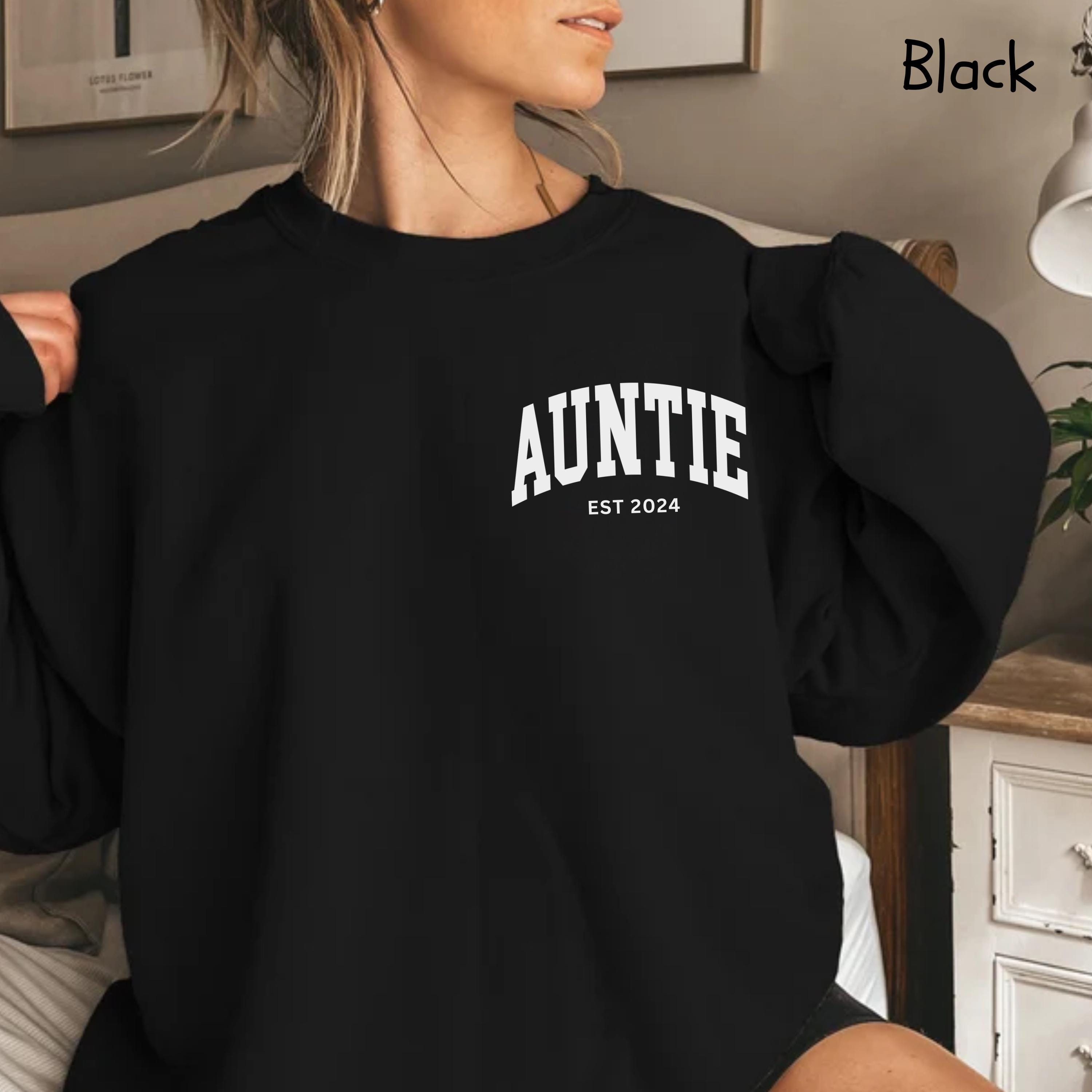 custom aunt sweatshirt for new auntie gifts and mothers day with aunt est shirt design perfect auntie apparel 9rhgd scaled