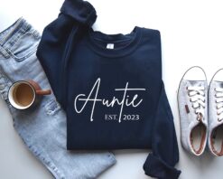 custom auntie est sweatshirt for mothers day gift cute aunt shirt personalized auntie sweatshirt christmas gift idea inkbc