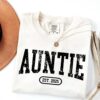 custom auntie shirt with established year retro design unique gift for new aunts sister announcement cool auntie shirt bwgjo