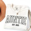 custom auntie shirt with year established cute aunt announcement gift for new aunts cool aunt club t shirt mtbgn