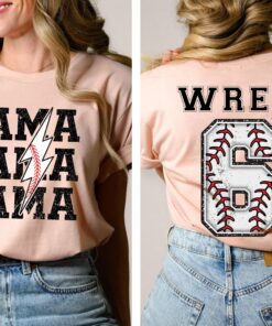 custom baseball mom shirt personalized sports tee for mom baseball season game day top front and back design dbrxt