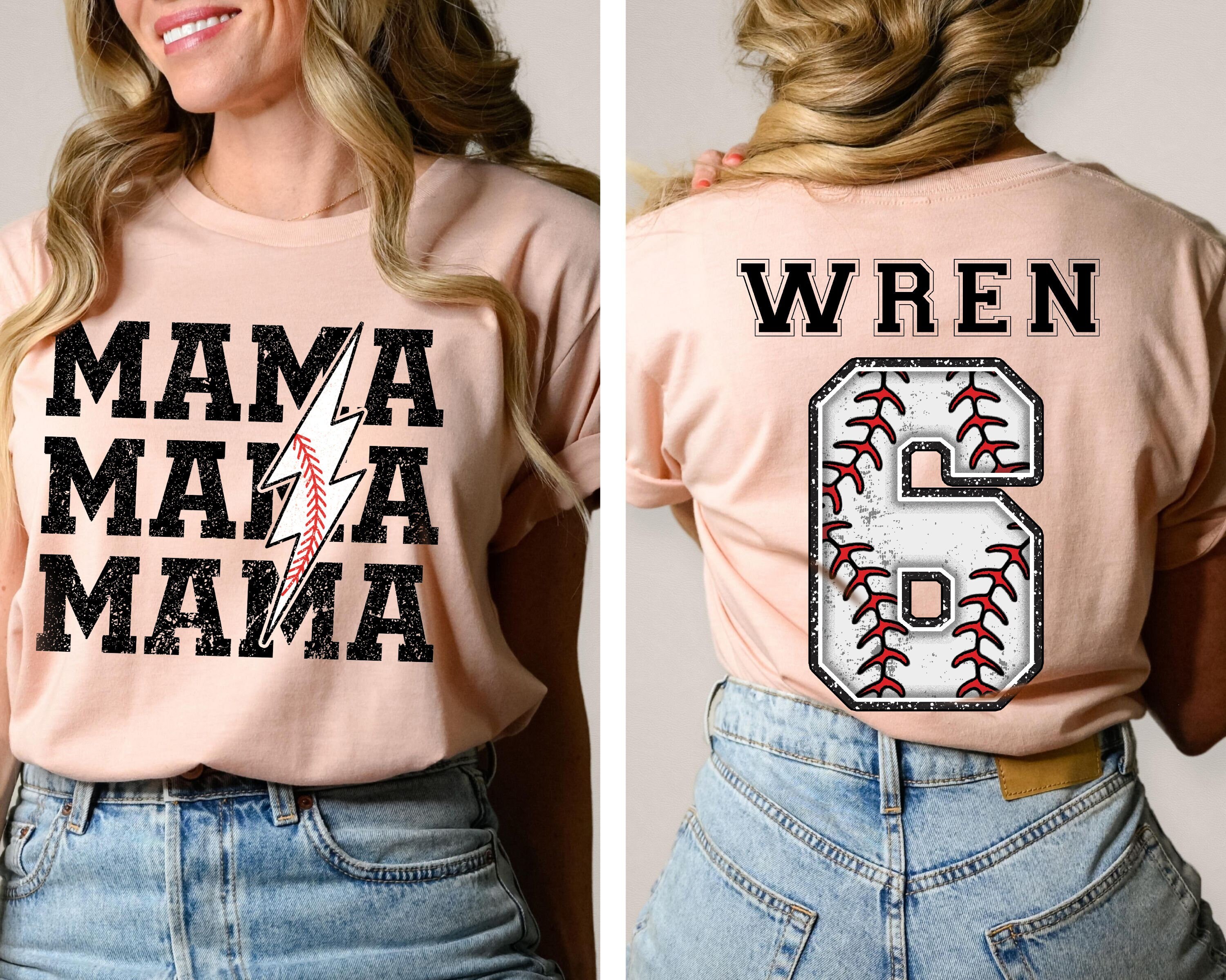 custom baseball mom shirt personalized sports tee for mom baseball season game day top front and back design dbrxt scaled