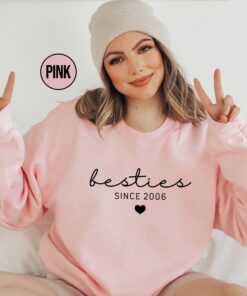 custom besties since sweatshirt personalized best friends hoodie cute birthday gifts for bff matching outfits and valentines day qnvnc