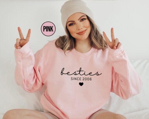 custom besties since sweatshirt personalized best friends hoodie cute birthday gifts for bff matching outfits and valentines day qnvnc scaled
