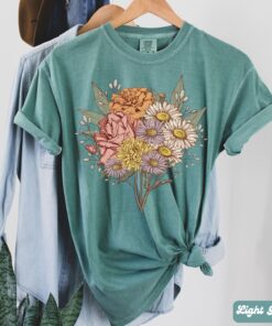 custom birth month flower bouquet shirt for mom personalized floral grandma tee plant mama mothers day shirt kjs0t