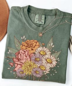 custom birth month flower bouquet shirt for mom personalized grandma t shirt plant mama shirt best mom ever gift gekhg