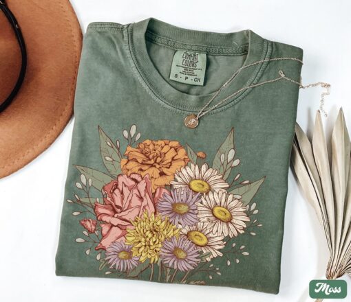 custom birth month flower bouquet shirt for mom personalized grandma t shirt plant mama shirt best mom ever gift gekhg scaled