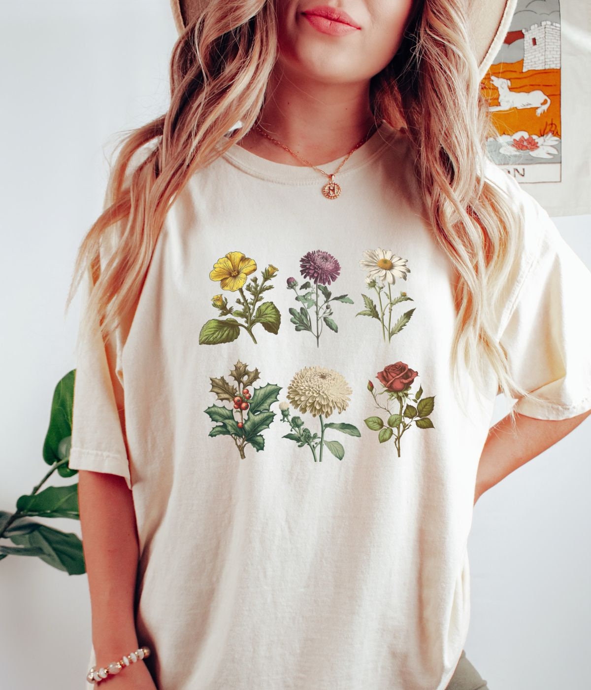 custom birth month flower shirt for mom personalized mothers day gift plant mom t shirt cottage core style nmzpr