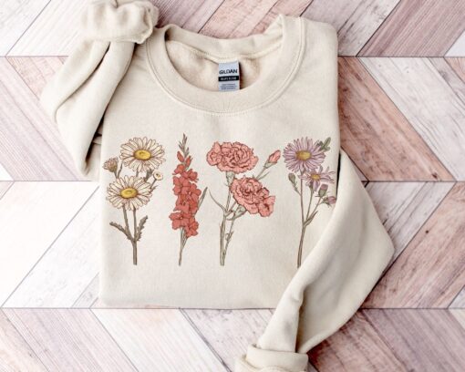 custom birth month flower sweatshirt for plant mom unique mothers day shirt sentimental gift for grandmother smbw5