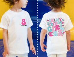 custom birthday girl era shirt for youth with name retro toddler party shirt trendy gift for birthday celebrations b30rs