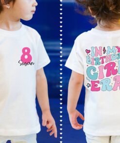 custom birthday girl era shirt for youth with name retro toddler party shirt trendy gift for birthday celebrations b30rs