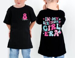 custom birthday girl era shirt for youth with name retro toddler party shirt trendy gift for birthday celebrations zsryx