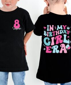 custom birthday girl era shirt for youth with name retro toddler party shirt trendy gift for birthday celebrations zsryx