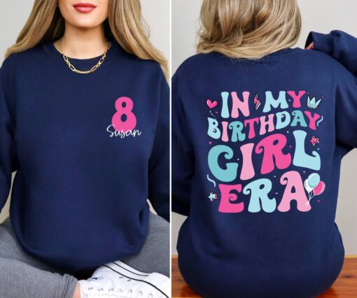 custom birthday girl era sweatshirt personalized retro toddler sweater unique birthday gift custom name party apparel j8z5c